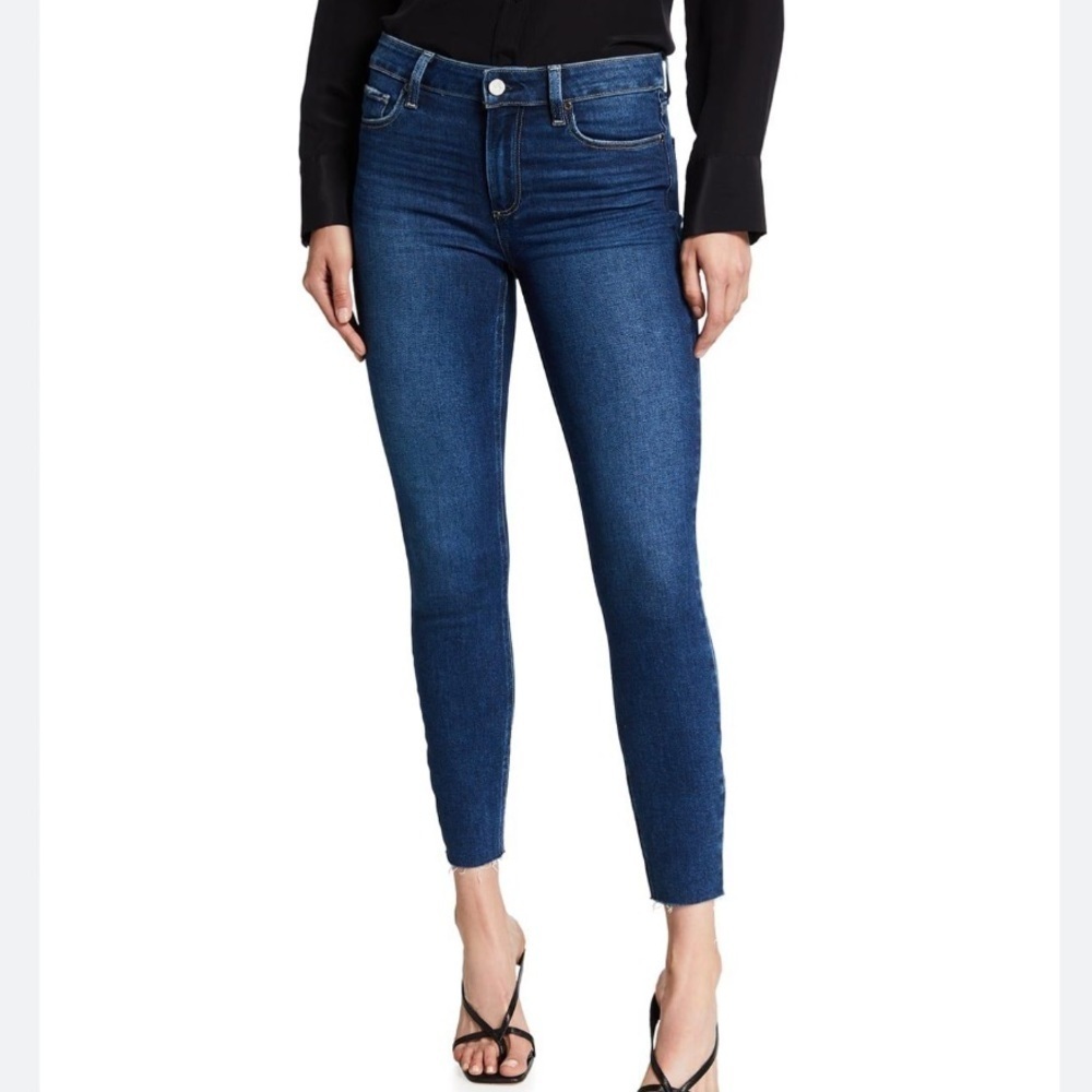 Paige Blue Verdugo Ankle Skinny Jeans With Raw Hem